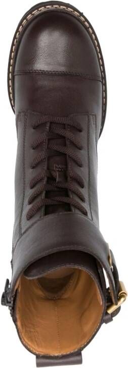 See by Chloé 80mm lace-up leather boots Brown