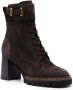 See by Chloé 80mm lace-up leather boots Brown - Thumbnail 2