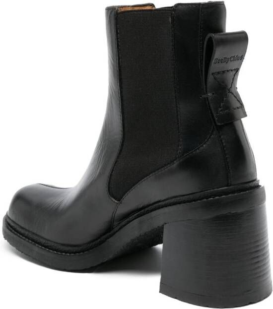 See by Chloé 80mm leather ankle boots Black