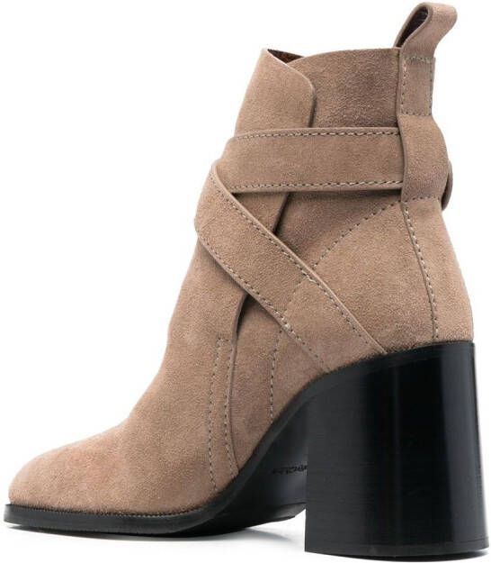 See by Chloé 85mm slip-on suede boots Neutrals
