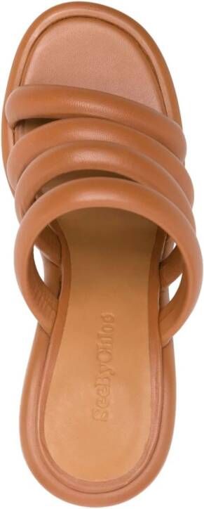 See by Chloé 90mm leather mules Brown