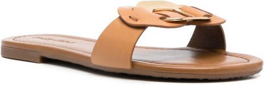 See by Chloé buckle-detail flat sandals Brown