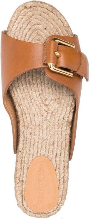 See by Chloé buckle-fastening open-toe 70mm espadrilles Brown