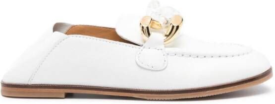 See by Chloé chain-link leather loafers White