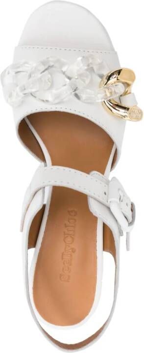 See by Chloé chain-link platform sandals White