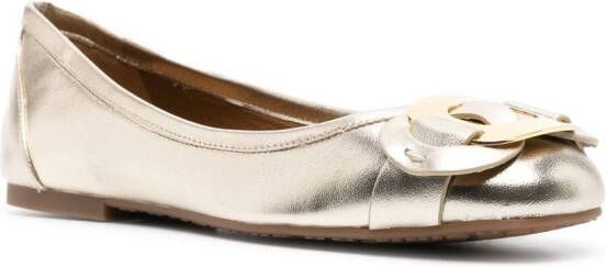 See by Chloé Chany metallic ballerina shoes Gold