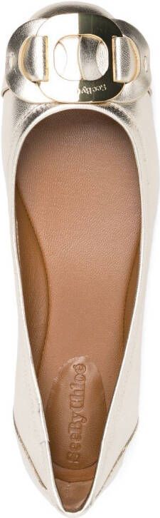 See by Chloé Chany metallic ballerina shoes Gold