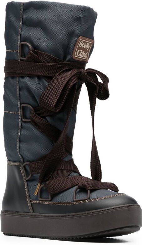 See by Chloé chunky lace-up boots Grey