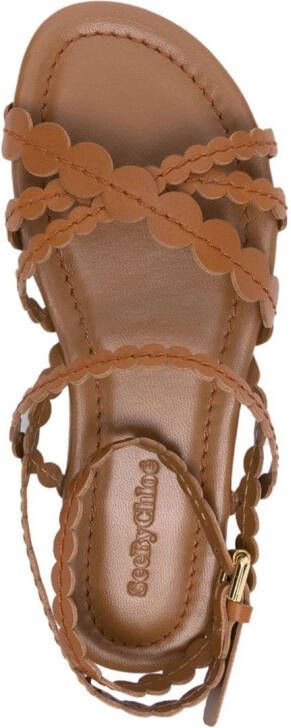 See by Chloé crossover leather sandals Brown