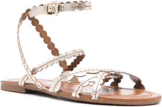 See by Chloé crossover leather sandals Gold