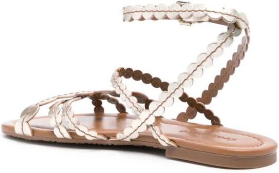 See by Chloé crossover leather sandals Gold