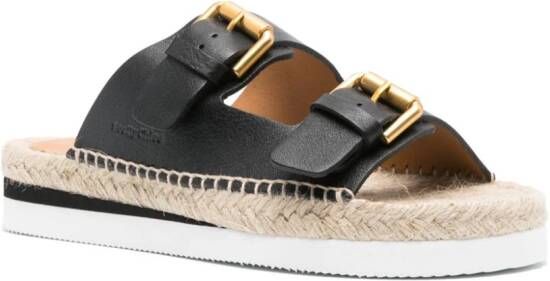 See by Chloé double strap leather sandals Black