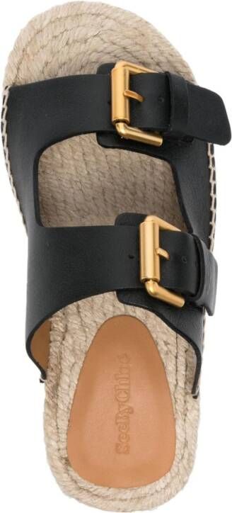 See by Chloé double strap leather sandals Black