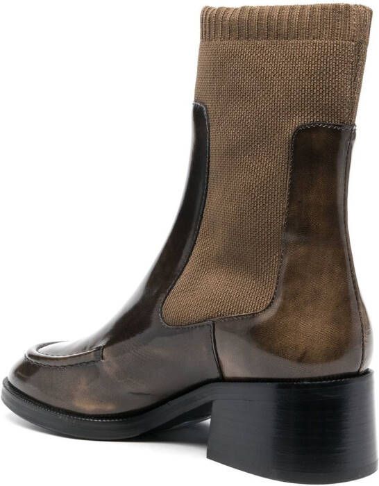 See by Chloé embroidered-logo ankle boots Brown