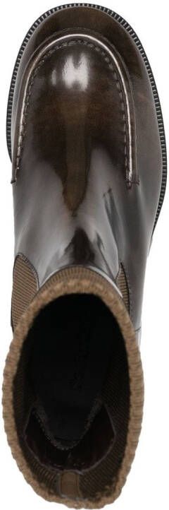 See by Chloé embroidered-logo ankle boots Brown