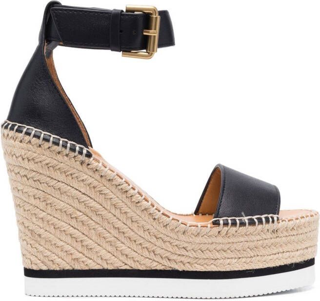 See by Chloé espadrille wedge sandals Black