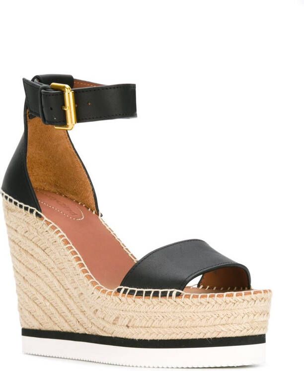 See by Chloé espadrille wedge sandals Black