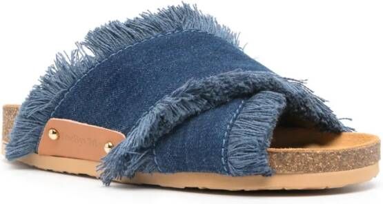 See by Chloé frayed denim sandals Blue