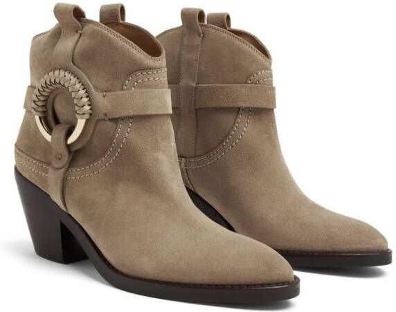 See by Chloé Hana 75mm suede ankle boots Neutrals