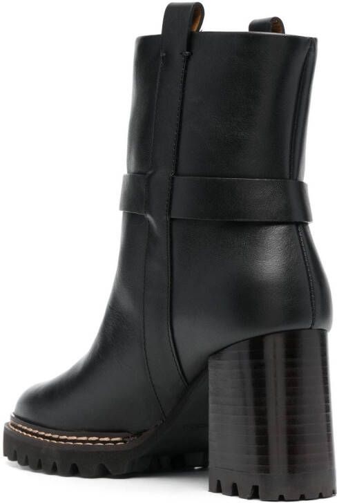 See by Chloé Hana 80mm round-toe boots Black