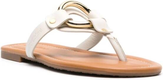 See by Chloé Hana leather T-bar sandals Neutrals