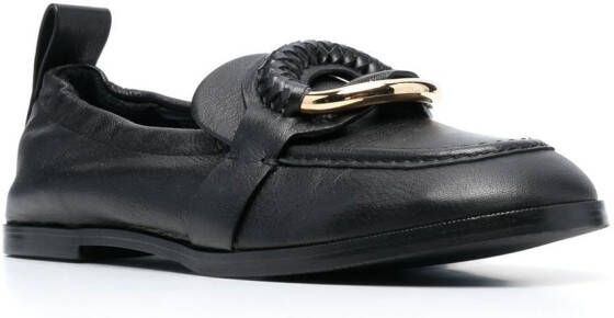 See by Chloé Hana ring-detail leather loafers Black