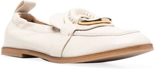 See by Chloé Hana ring-detail leather loafers Neutrals
