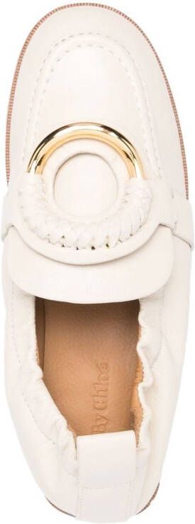 See by Chloé Hana ring-detail leather loafers Neutrals