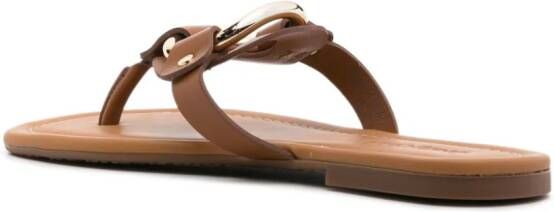 See by Chloé Hana ring-detail leather slides Brown
