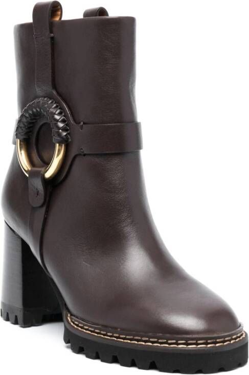 See by Chloé Hanna 80mm platform ankle boots Brown