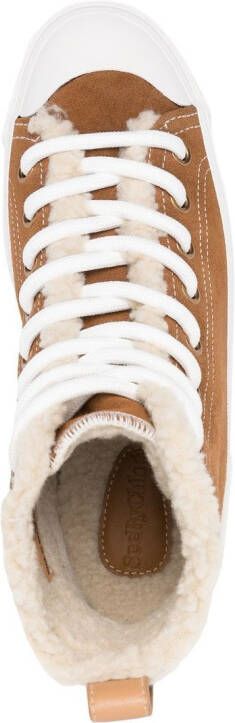See by Chloé high-top shearling lined sneakers Brown