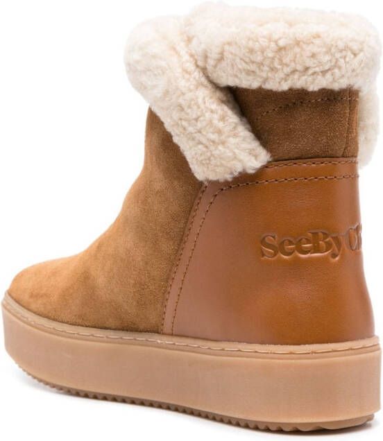 See by Chloé Juliet shearling ankle boots Brown