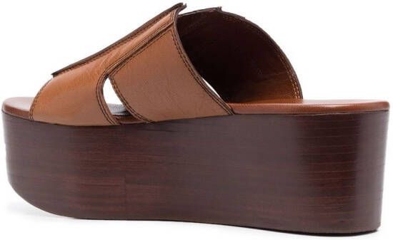 See by Chloé leather 60mm platform sandals Brown