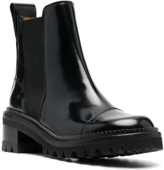 See by Chloé leather ankle boots Black