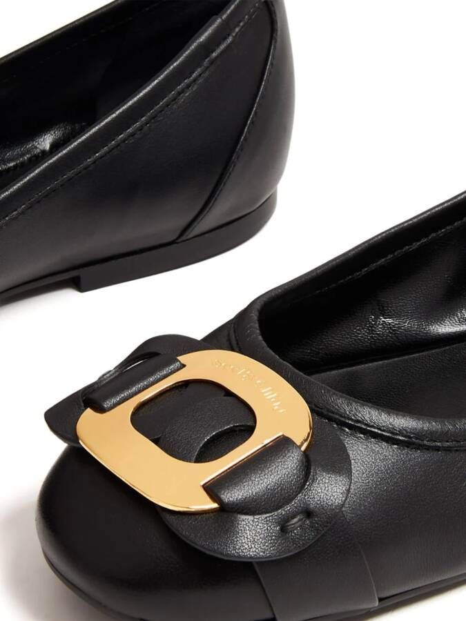 See by Chloé leather ballerina shoes Black