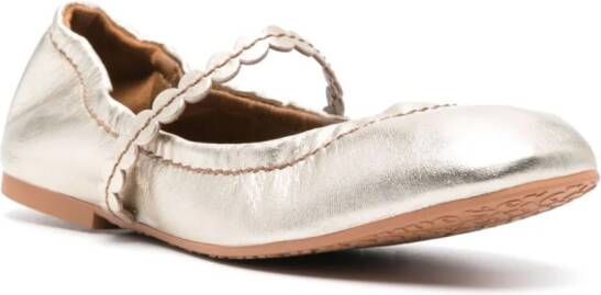 See by Chloé leather ballerina shoes Gold