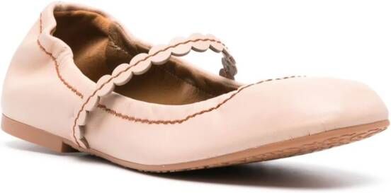 See by Chloé leather ballerina shoes Pink
