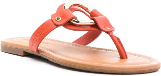 See by Chloé leather flat sandals Orange