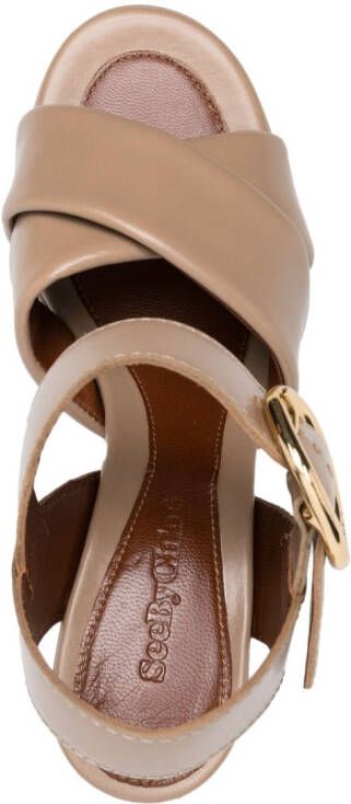 See by Chloé leather platform sandals Neutrals