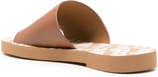 See by Chloé leather-strap flat slides Brown