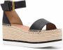 See by Chloé leather wedge espadrilles Black - Thumbnail 2