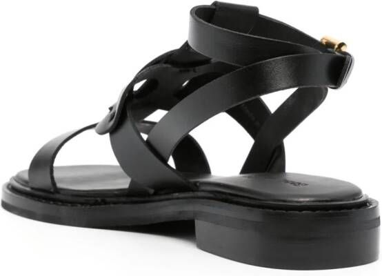 See by Chloé logo-debossed leather sandals Black