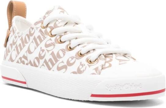 See by Chloé logo-jacquard sneakers White