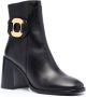 See by Chloé logo-plaque 80mm leather boots Black - Thumbnail 2