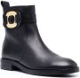 See by Chloé logo-plaque leather boots Black - Thumbnail 2