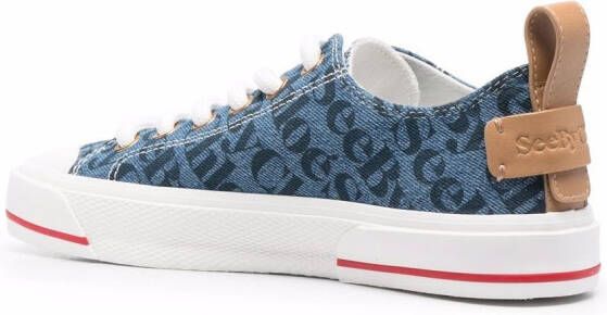 See by Chloé logo-print low-top sneakers Blue