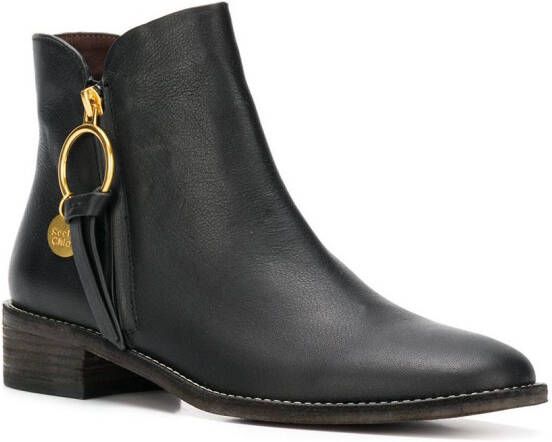 See by Chloé Louise flat ankle boots Black