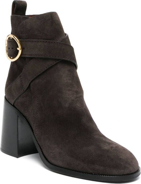 See by Chloé Lyna 85mm suede boot Brown