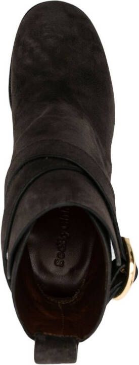 See by Chloé Lyna 85mm suede boot Brown