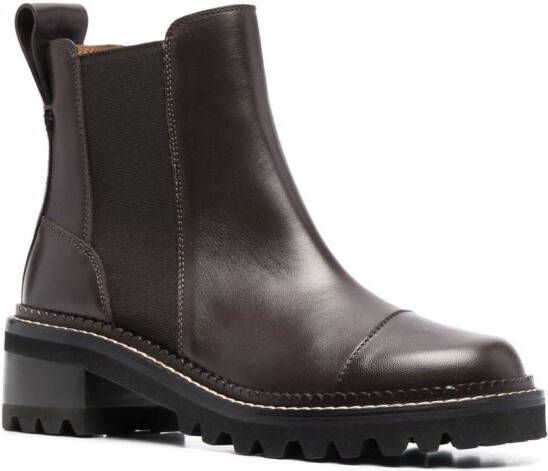 See by Chloé Mallory leather boots Brown